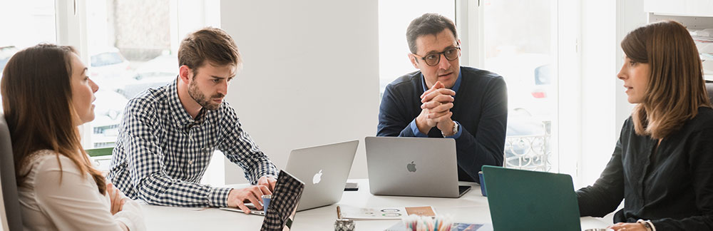 L'équipe Mérithalle au bureau